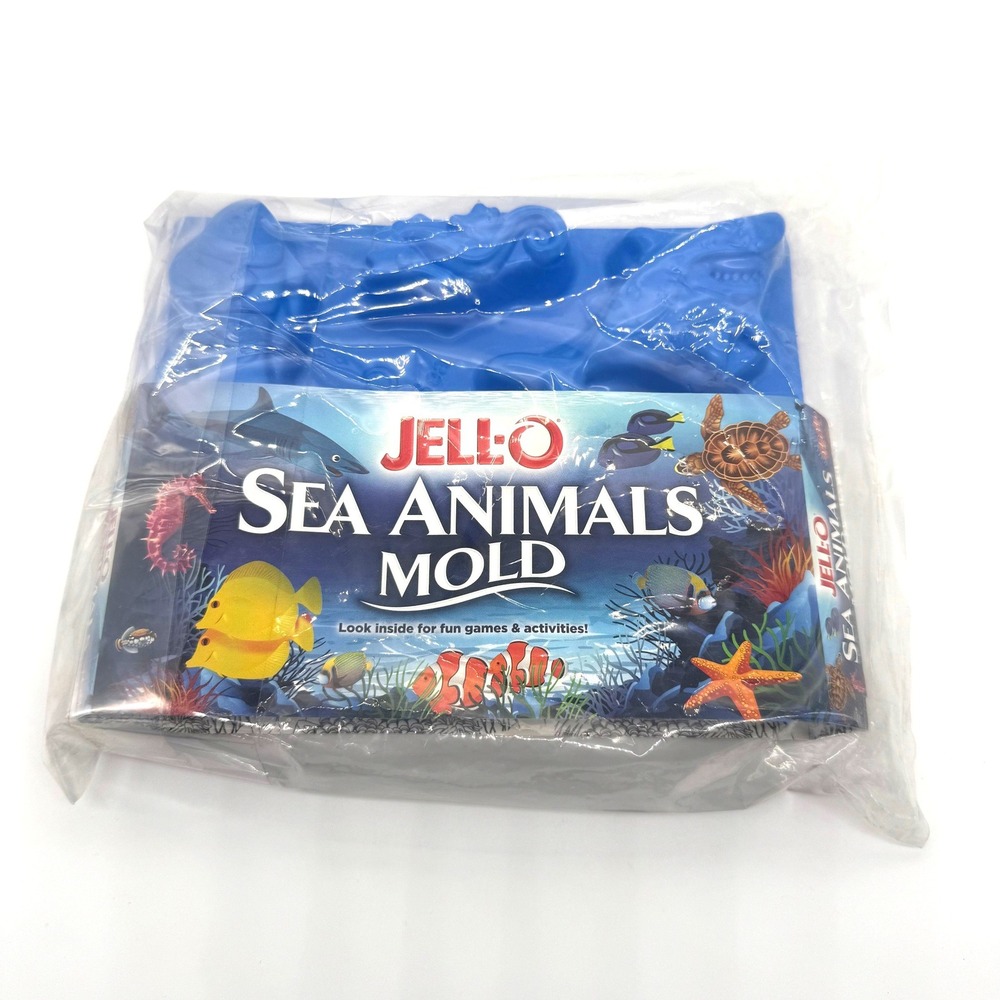 Jell-O Jigglers Sea Animals Mold Blue Plastic Tray Shark Turtle Fish New Sealed